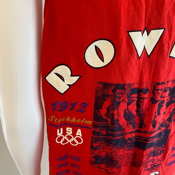 Vintage/Retro USA Olympic Brand Apparel NWT Men Red Tank SZ XL Rowing Eights - Picture 5 of 12